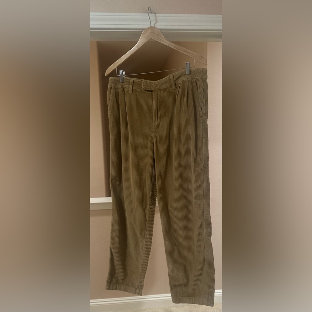 Women’s ASOS Tan Corduroy Grandpa Style Fall Relaxed Fit Pants. 34x30.